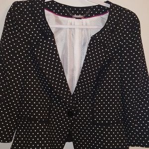 White-Black Comp Polka dot elegant blazer